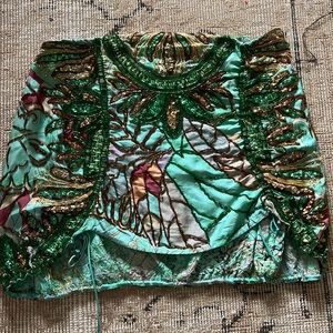 Vintage Cynthia Rowley beaded mini skirt